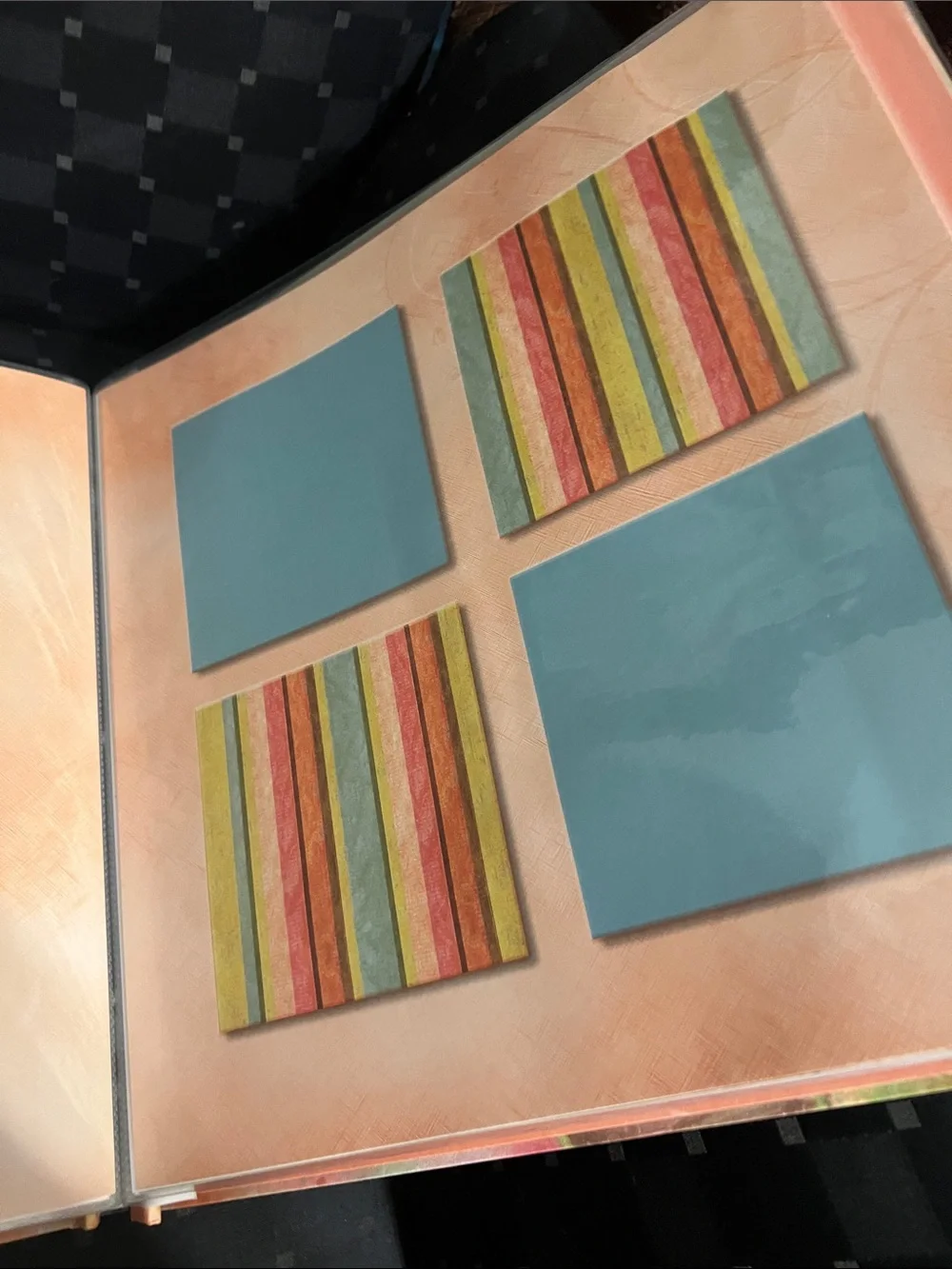 Scrapbook Decorative 12x12 Album Pages - Coral & Teal
